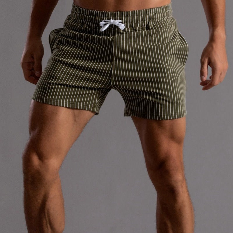 Men's Striped Drawstring Swim Shorts