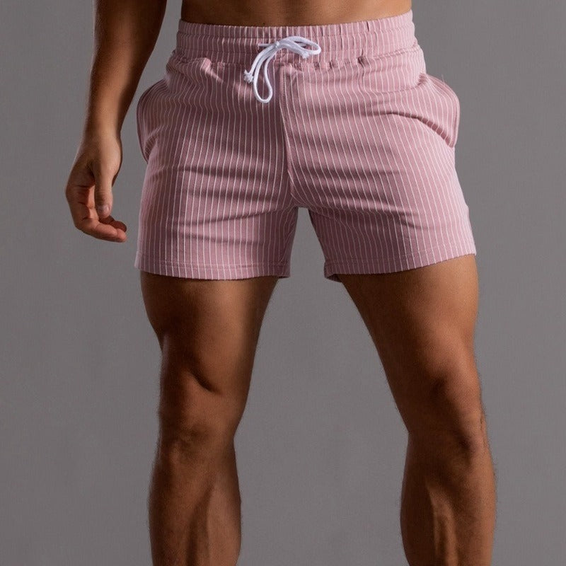 Men's Striped Drawstring Swim Shorts