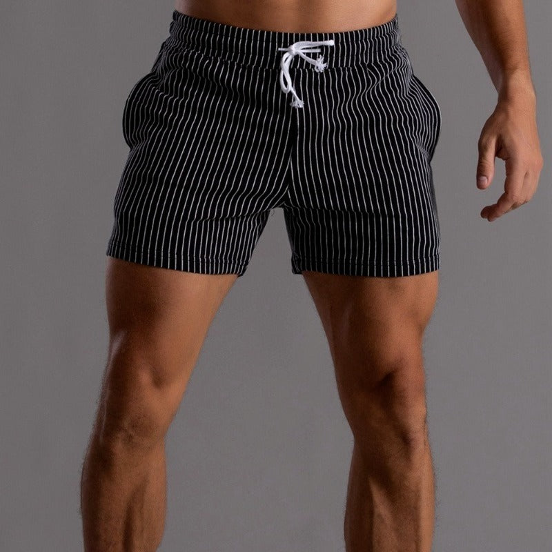 Men's Striped Drawstring Swim Shorts