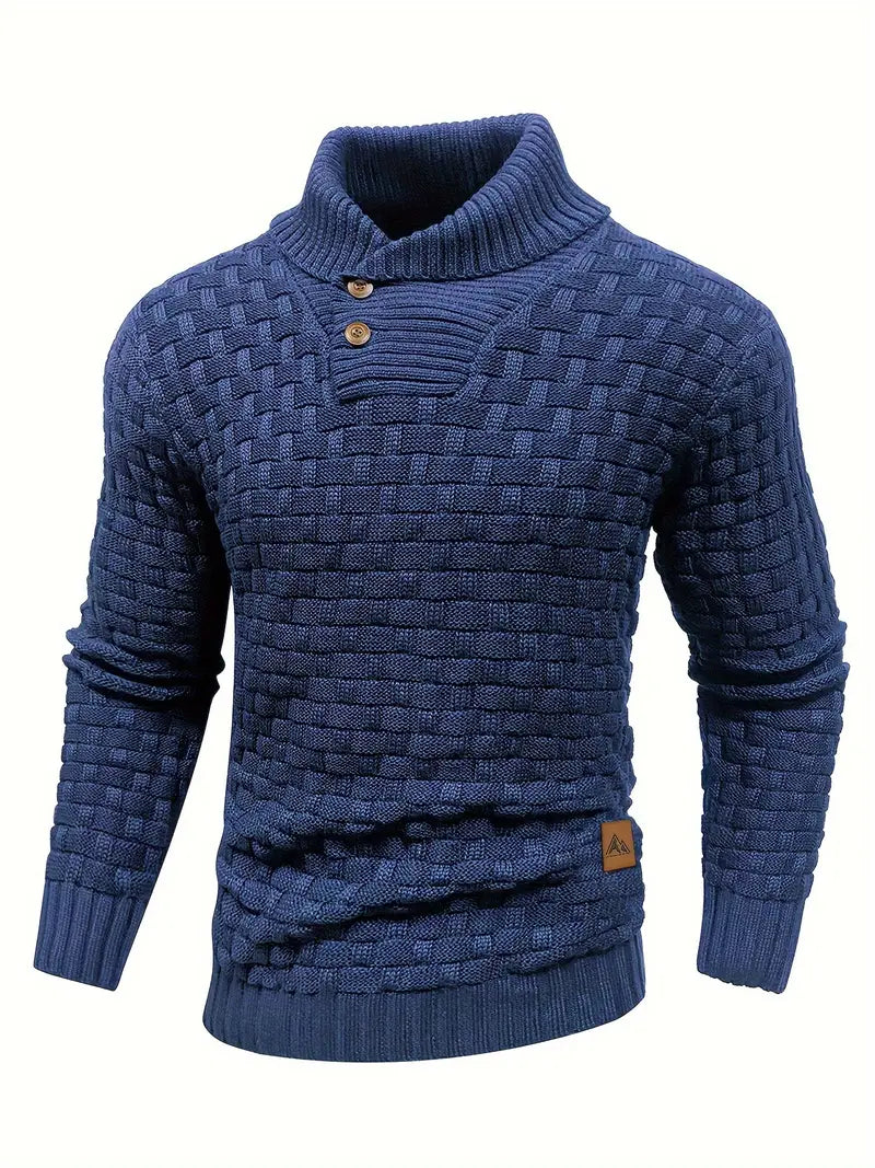 Men's Textured Half-Zip Knit Sweater