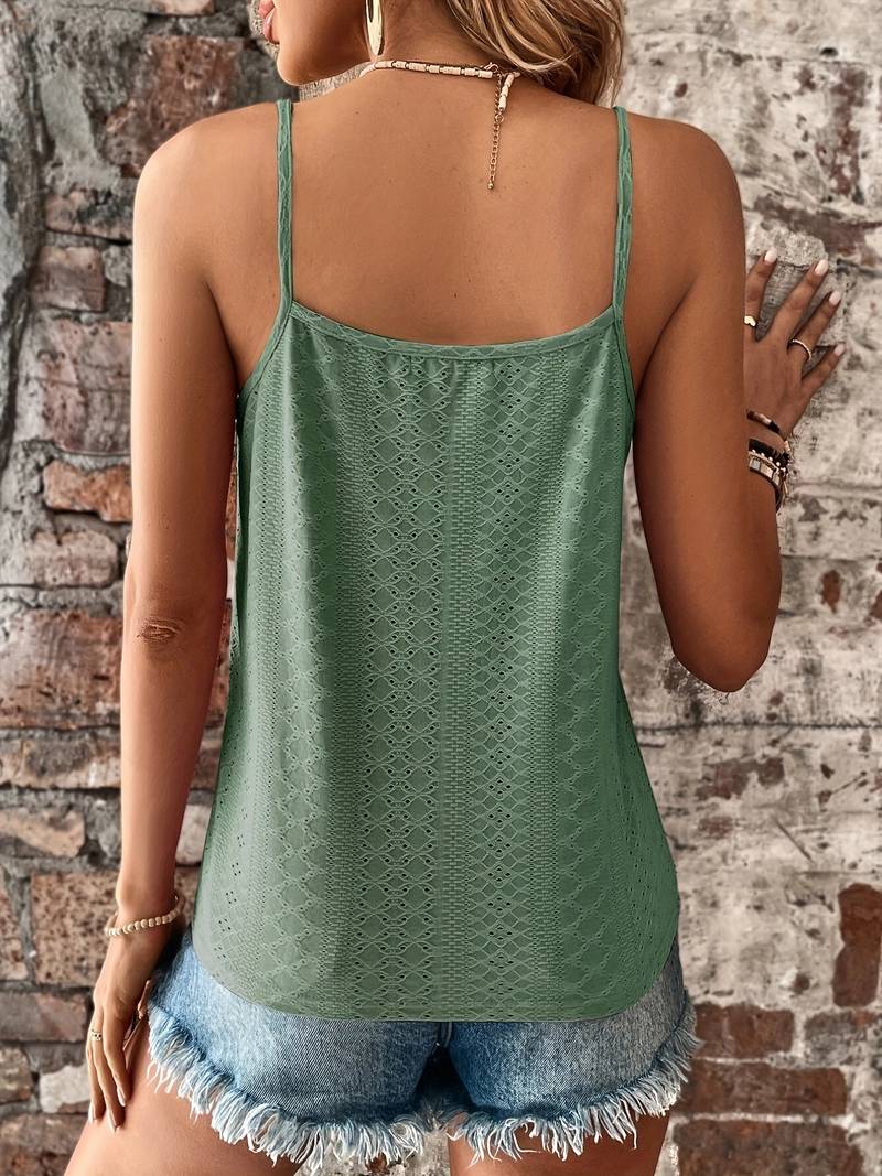 Women’s Lace Trim Spaghetti Strap Cami Top