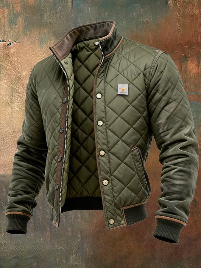 Men’s Quilted Classic Button-Front Winter Jacket
