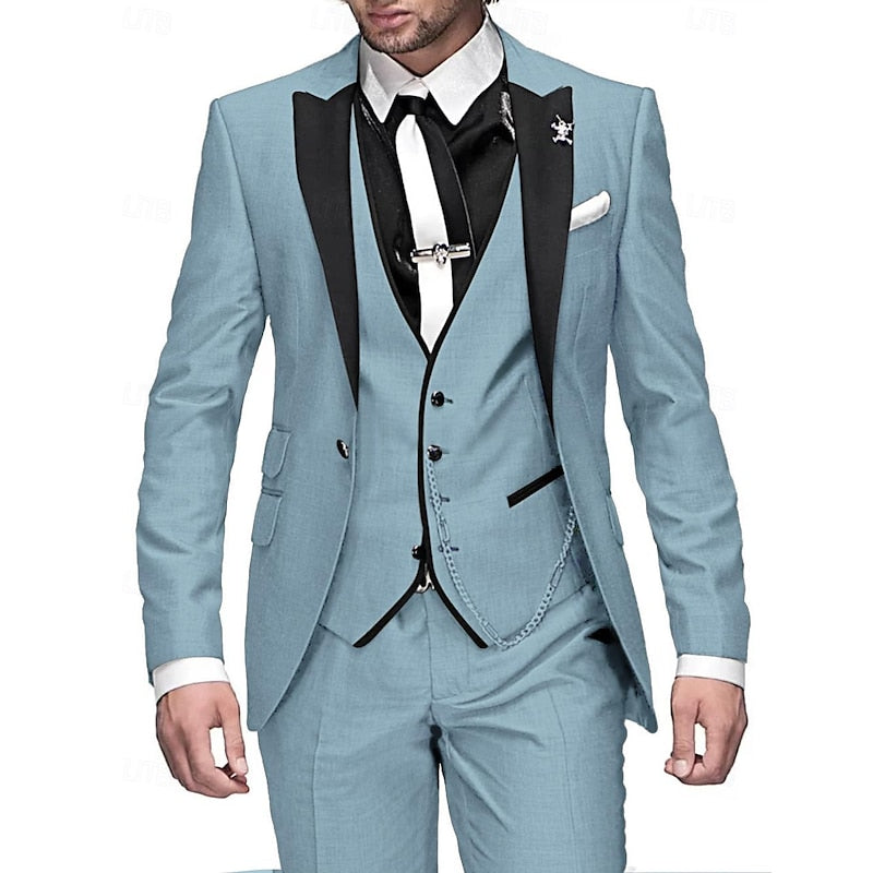 Stylish 3-Piece Men's Set with Blazer, Waistcoat, and Trousers