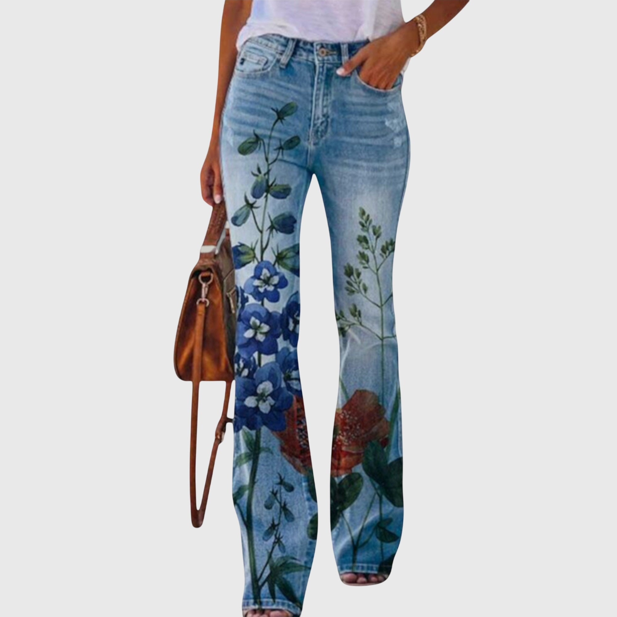 Women's Wide-Leg Pants with Floral Print