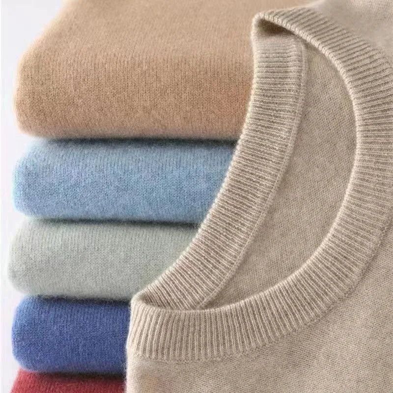 Men's Crew Neck Soft Knit Long Sleeve Sweater