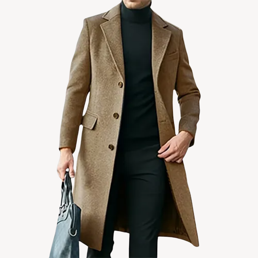 Stylish Men's Overcoat Made of High-Quality Wool