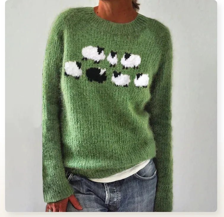 Women's Colorful Nordic Fair Isle Boat Neck Knit Sweater