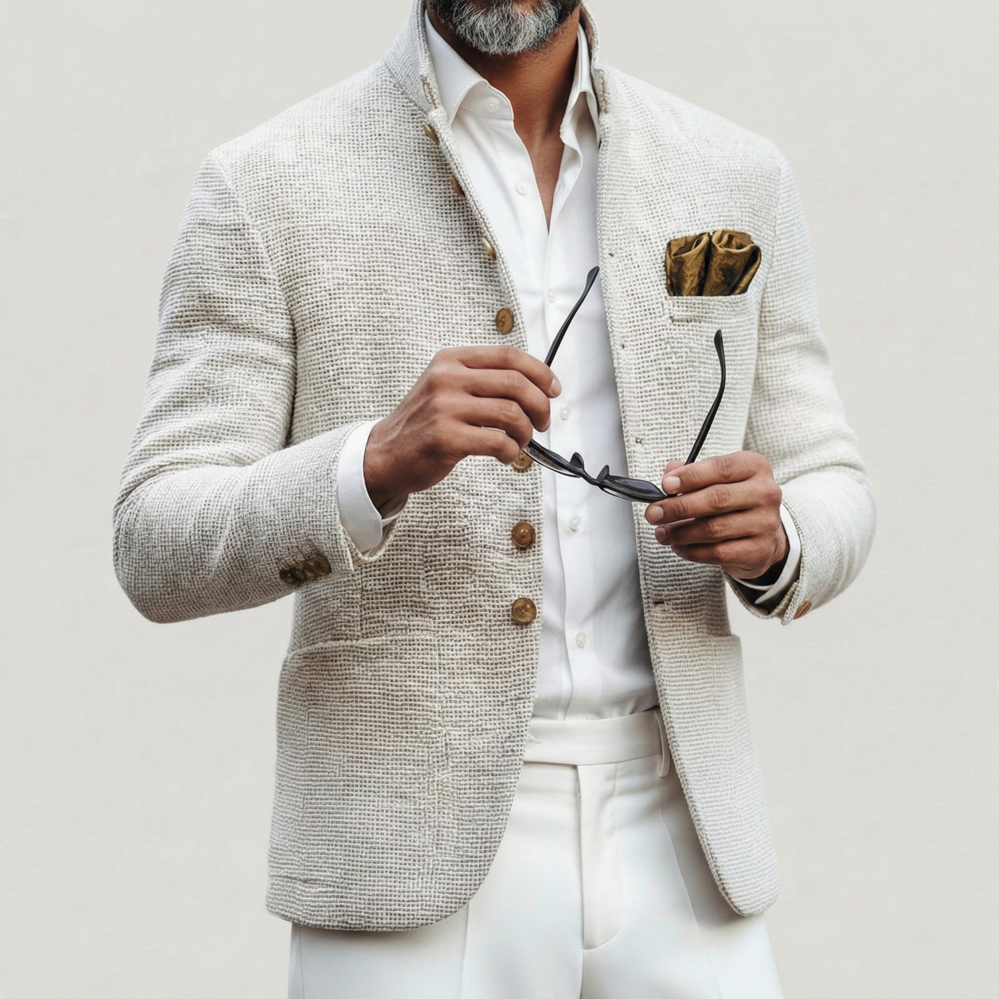 Men's Single Breasted Cardigan with Stand Collar