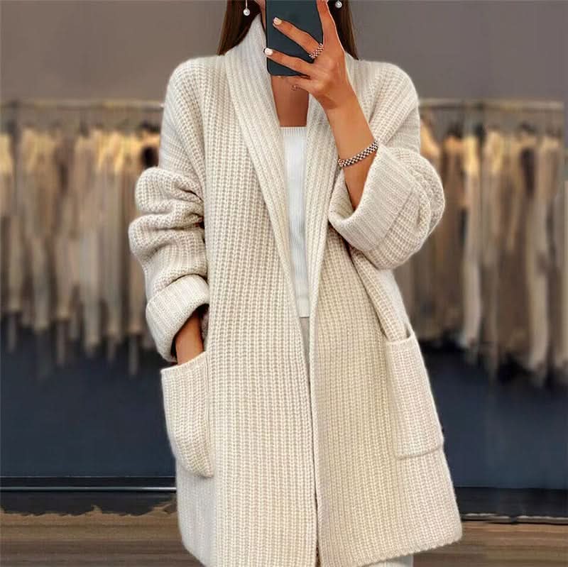 Women's Longline Knit Cozy Cardigan with Pockets