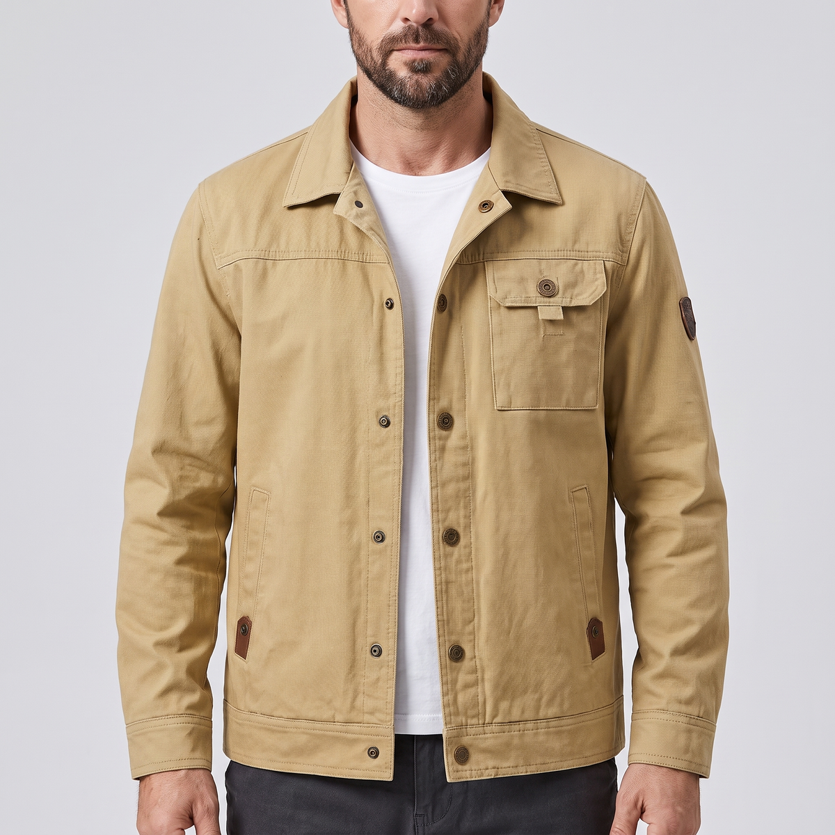 Men's Utility Workwear Jacket with Multiple Pockets