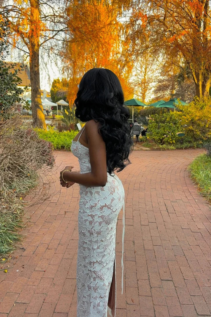 Caydence - Women's white fitted lace maxi dress Caydence - Women's white fitted lace maxi dress