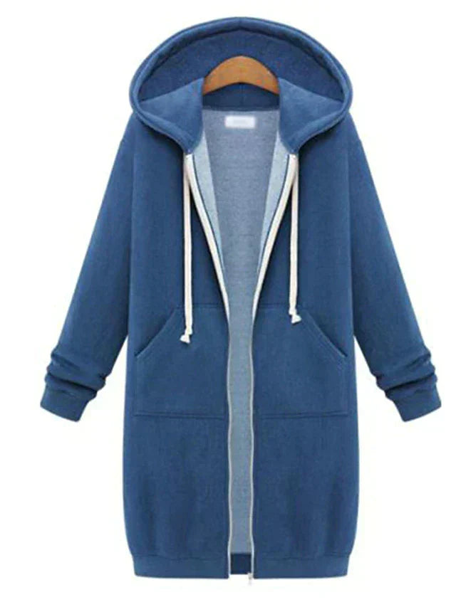 Stylish Women's Longline Zip Hoodie