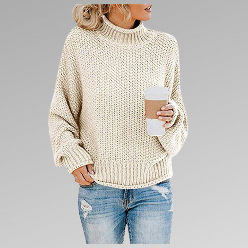 Women's Chunky Cable Knit Turtleneck Sweater