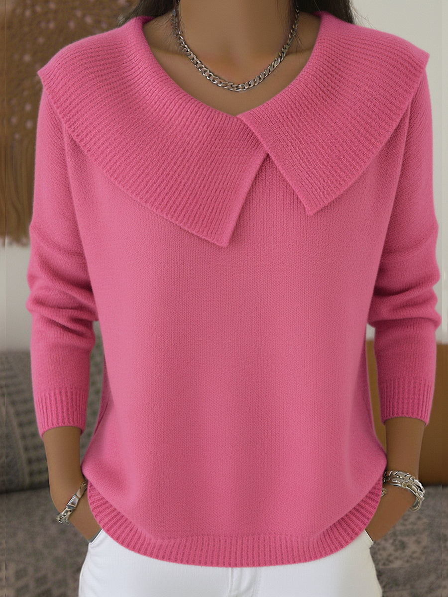 Women’s Elegant Statement Collar Sweater