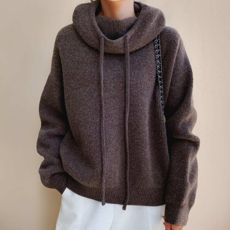 Women's Hooded Turtleneck Sweater