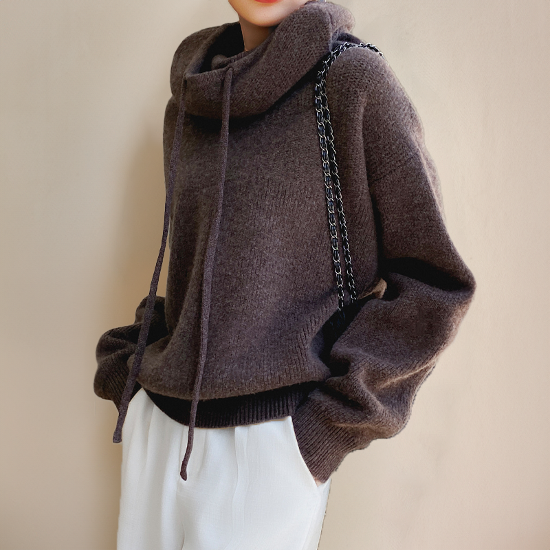 Women's Hooded Turtleneck Sweater