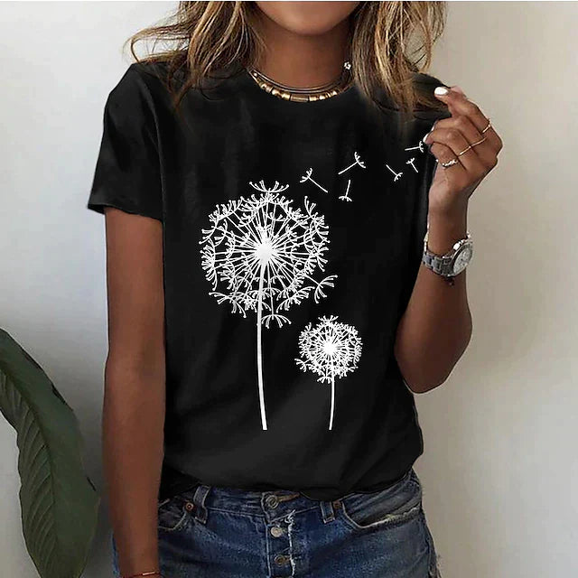 Women’s Graphic Print Short Sleeve T Shirt with Relaxed Everyday Fit