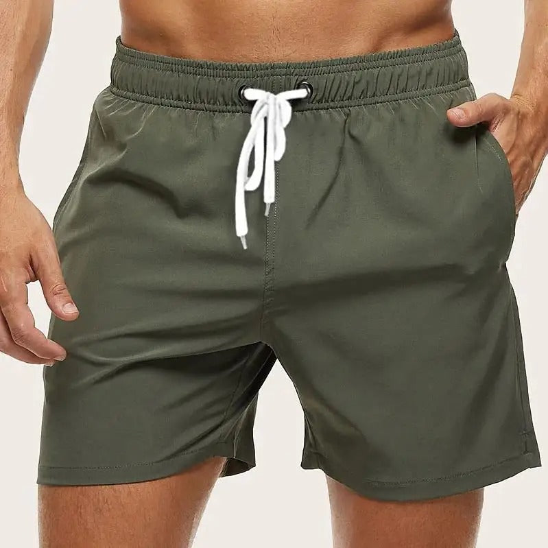 Men's Quick-Dry Swim Shorts with Elastic Waist
