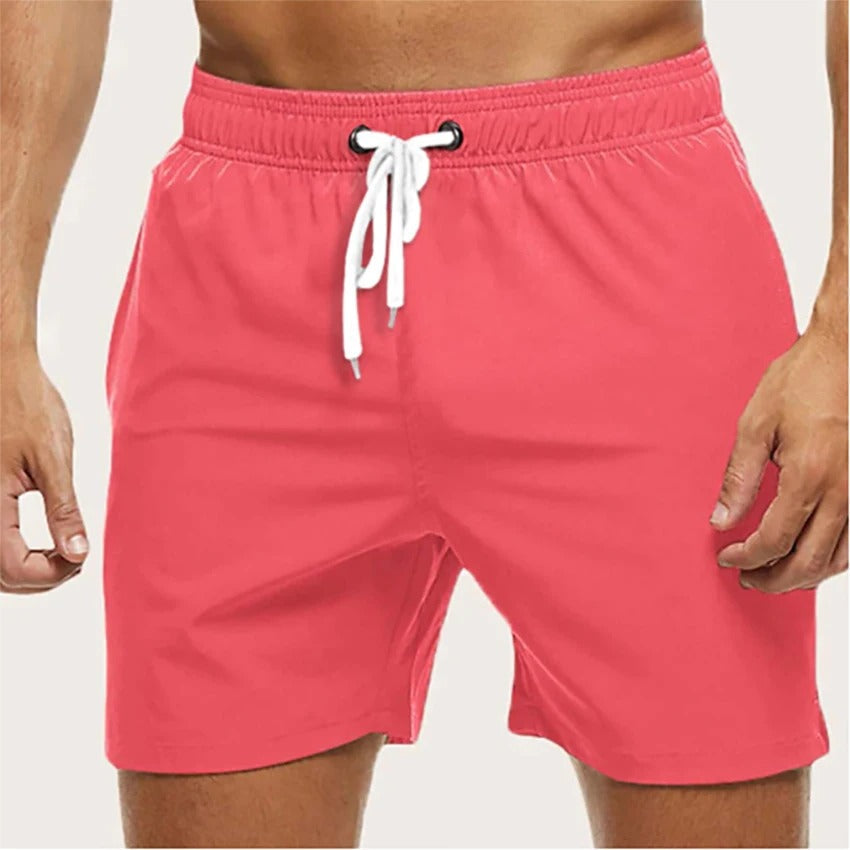 Men's Quick-Dry Swim Shorts with Elastic Waist