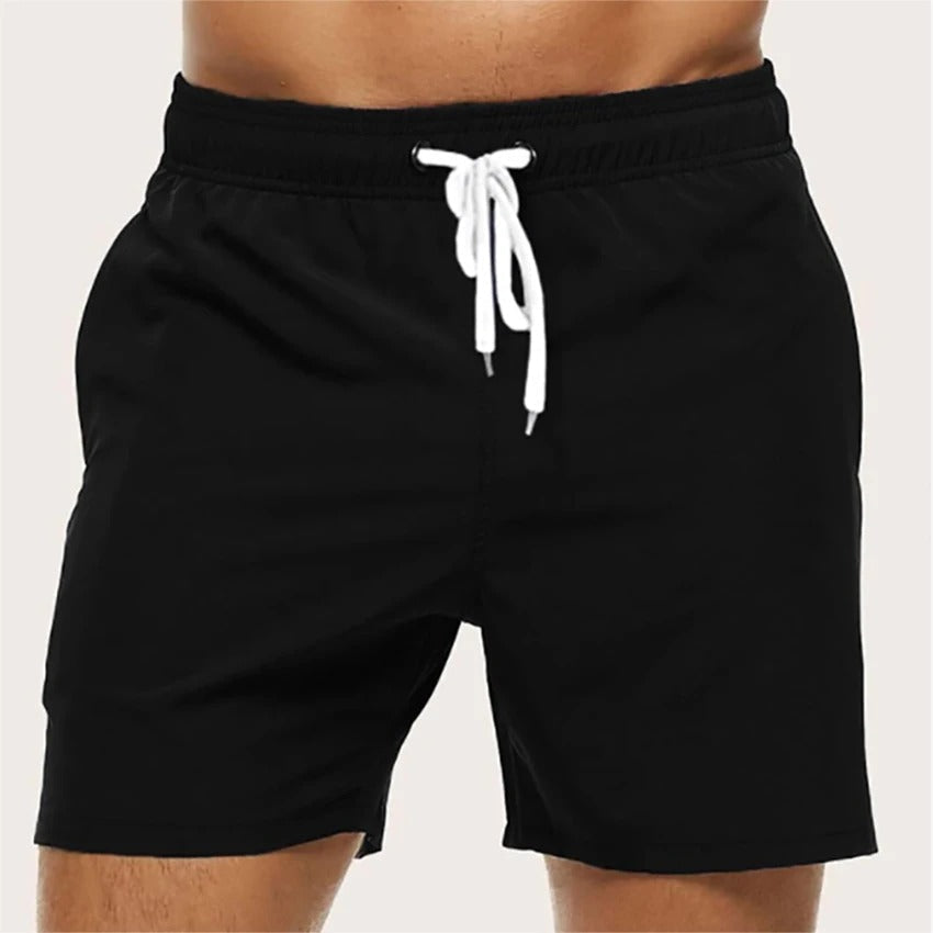 Men's Quick-Dry Swim Shorts with Elastic Waist