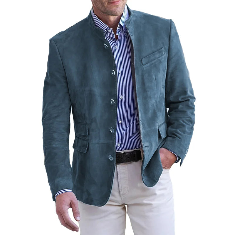 Men's Vintage Stand Collar Blazer