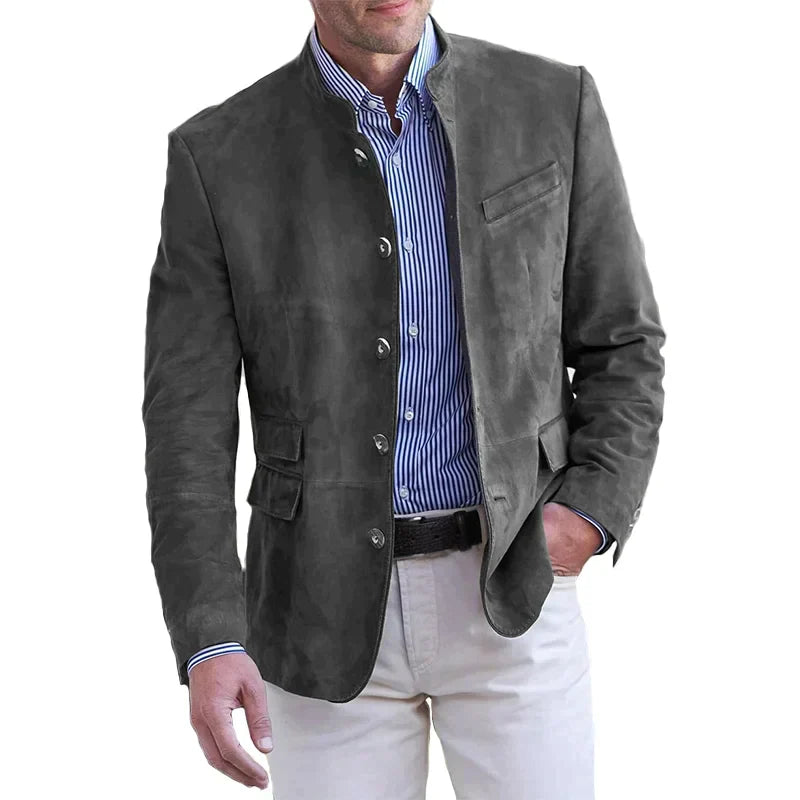 Men's Vintage Stand Collar Blazer