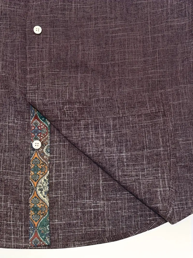 Men's Tailored Button-Up Shirt with Contrast Details