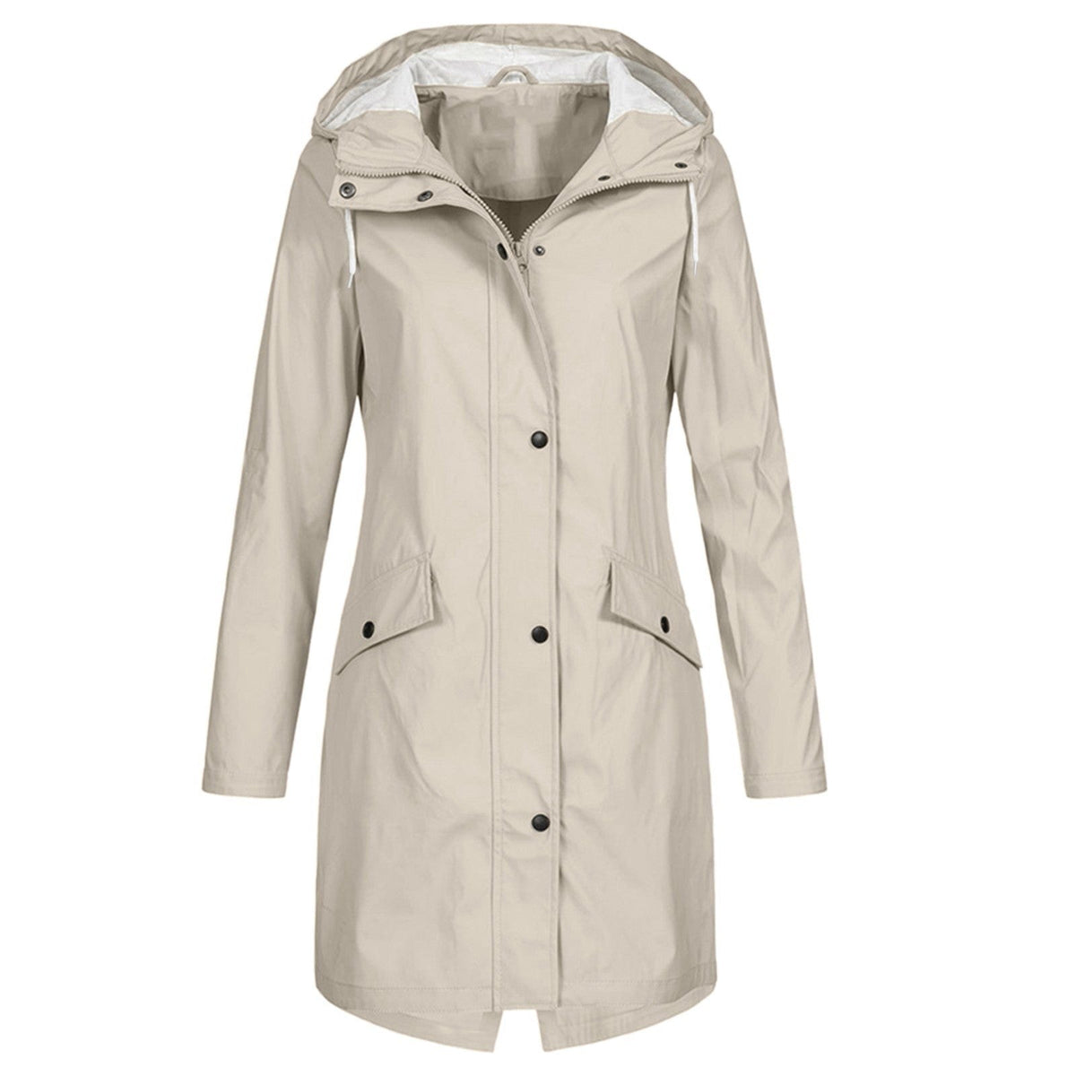 Women's Waterproof Hooded Raincoat with Adjustable Hood