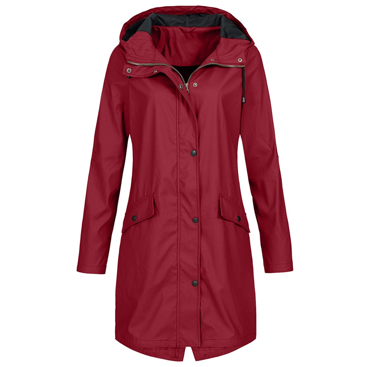 Women's Waterproof Hooded Raincoat with Adjustable Hood