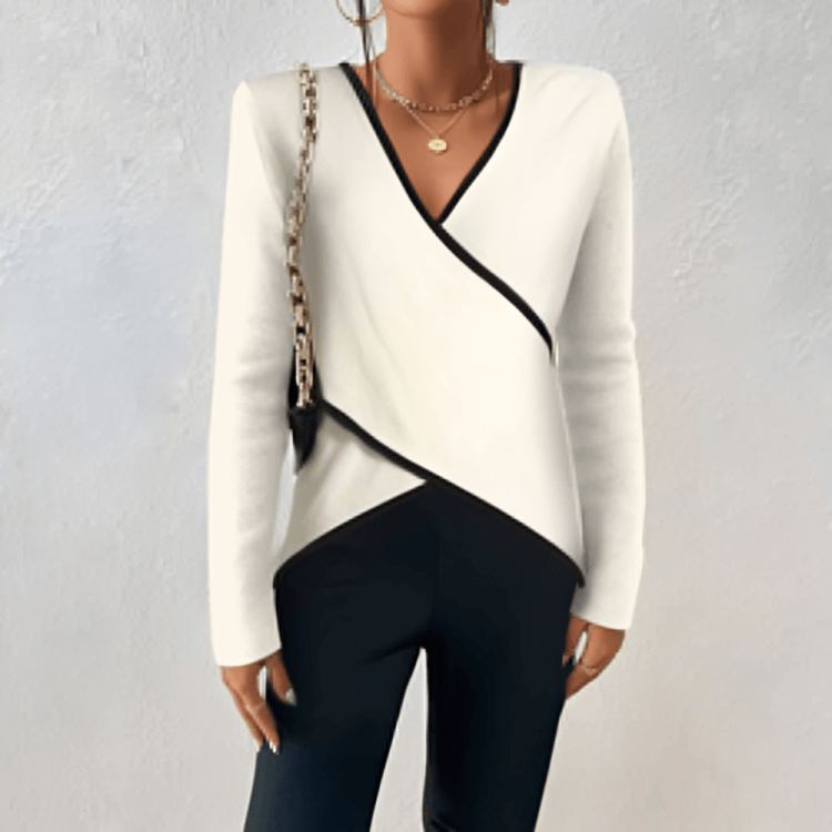 Stylish V-Neck Wrap Blouse for Women