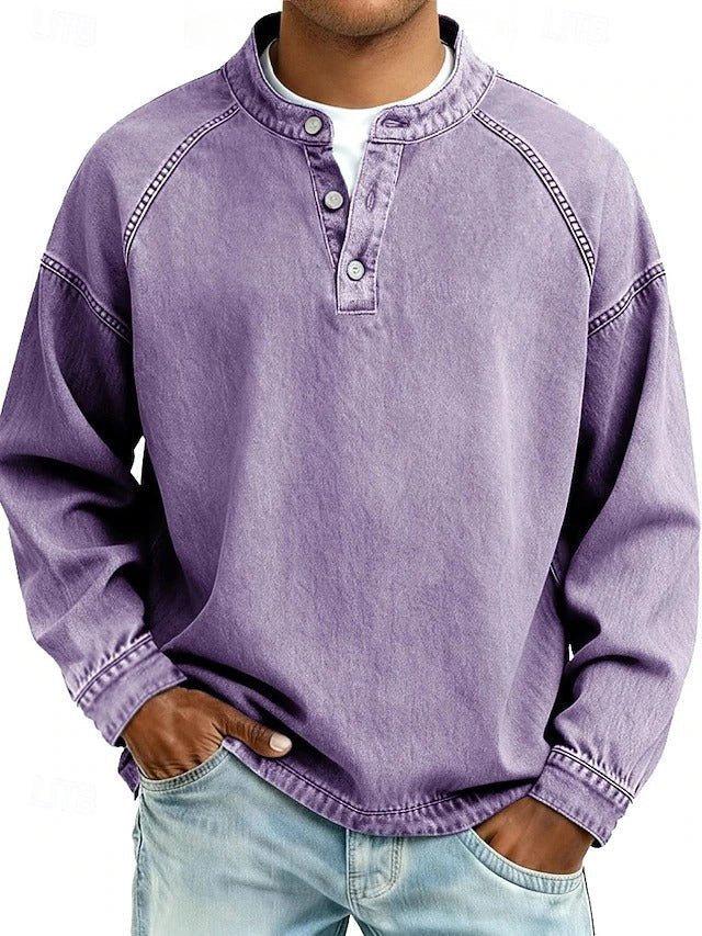Men’s  Relaxed Everyday Fit Henley Sweatshirt
