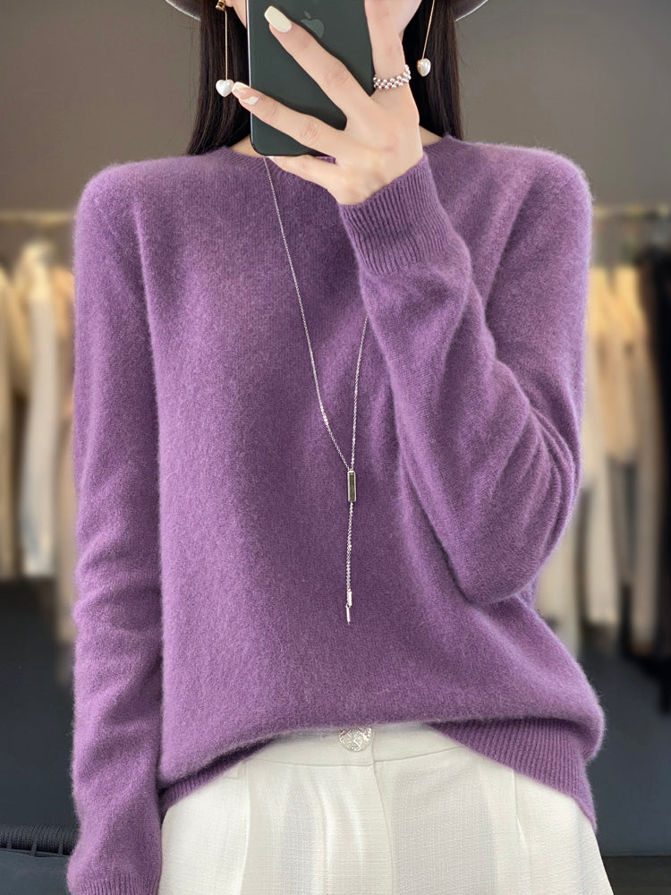 Women’s Relaxed Fit Crew Neck Knit Sweater