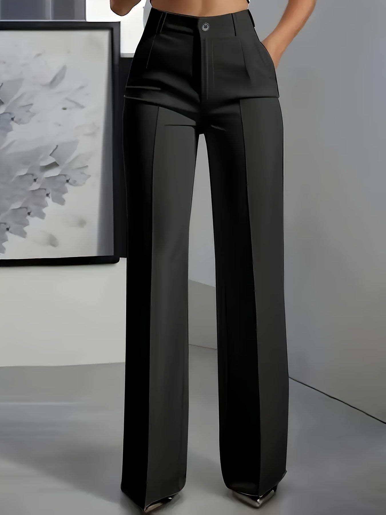Women's High-Waisted Wide Leg Tailored Pants