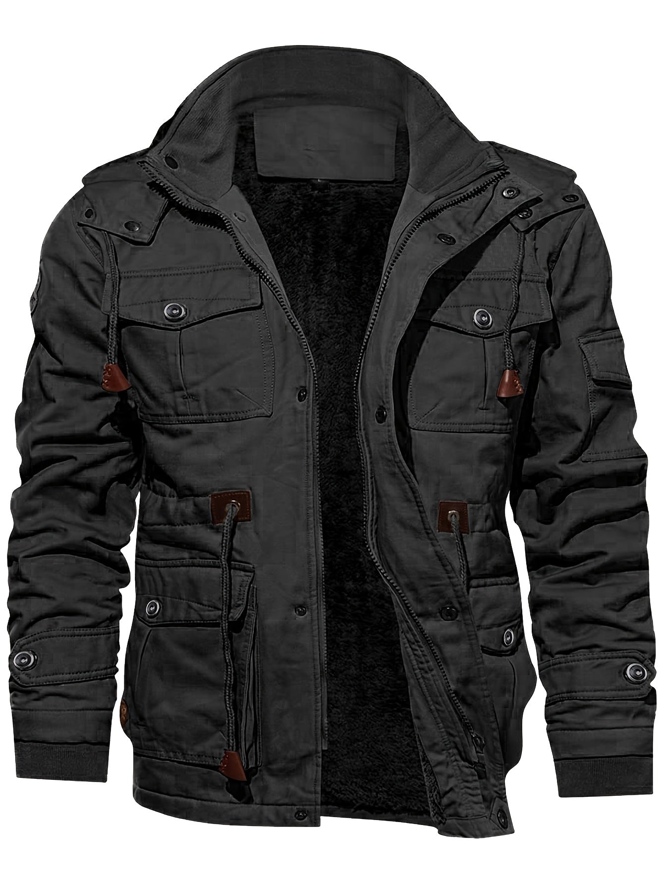 Men's Multi-Pocket Hooded Utility Jacket