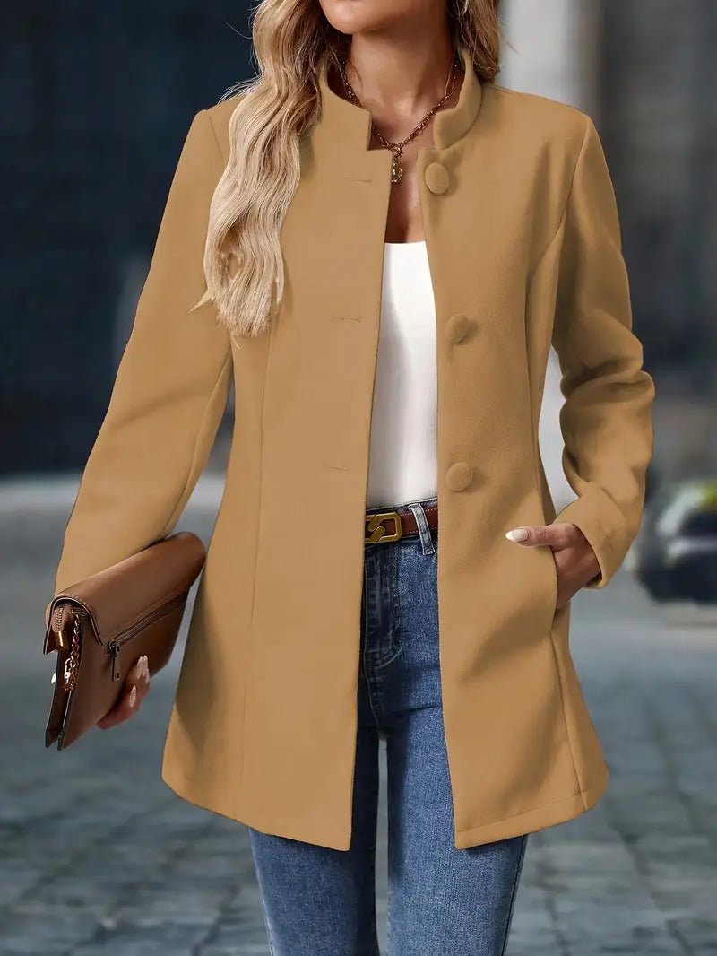 Women's Longline Trench Coat with Button Front