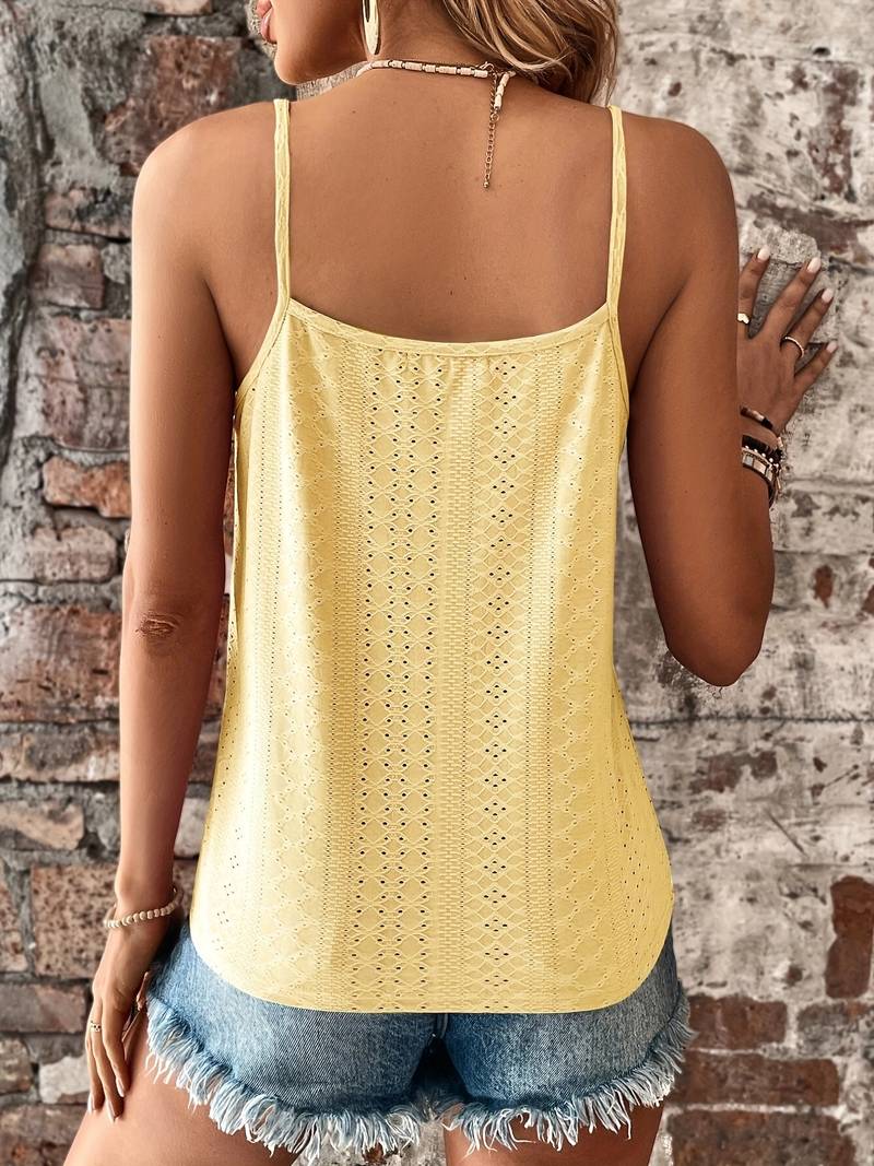 Women’s Lace Trim Spaghetti Strap Cami Top
