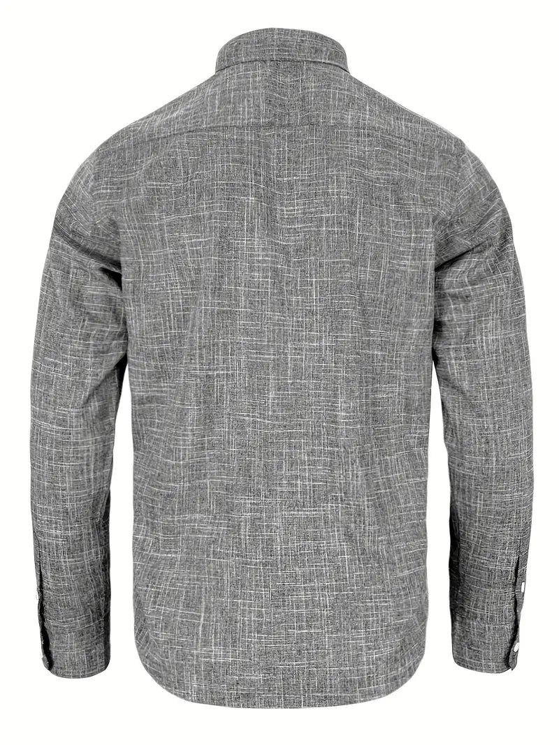 Men's Tailored Button-Up Shirt with Contrast Details