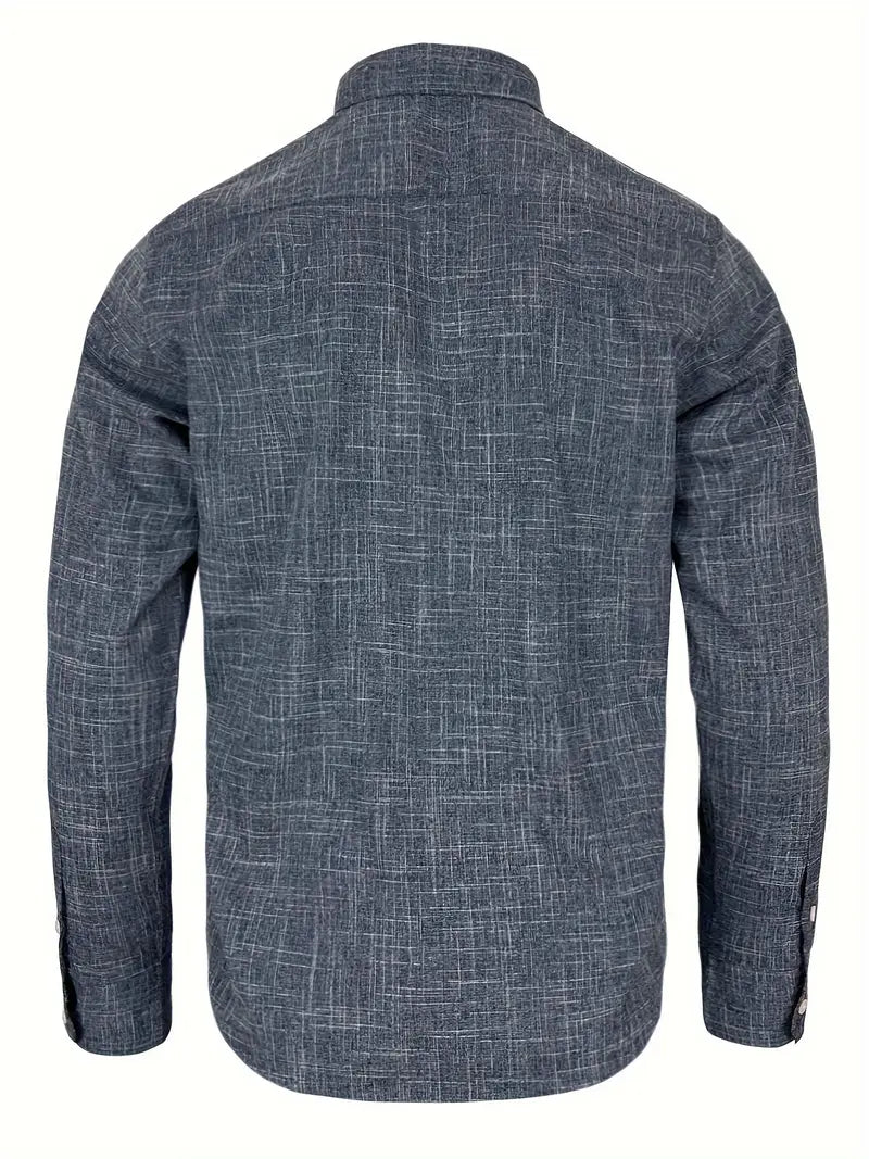 Men's Tailored Button-Up Shirt with Contrast Details