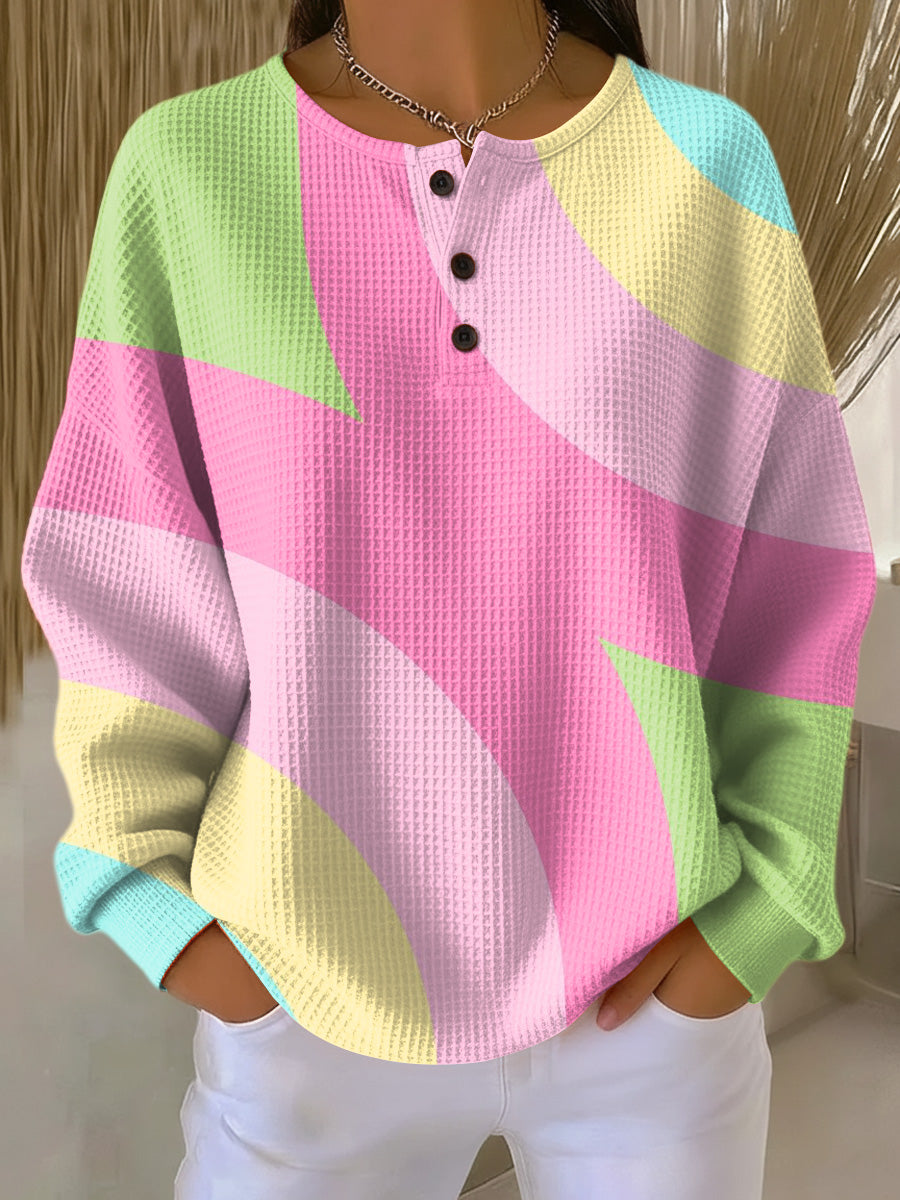 Women's Pullover with Abstract Geometric Pattern