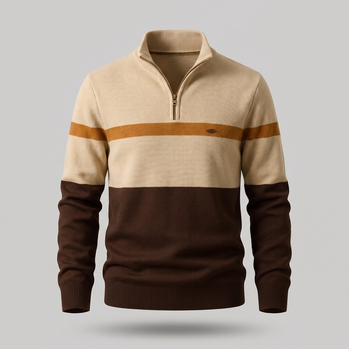 Men's Heritage Quarter-Zip Striped Knit Sweater