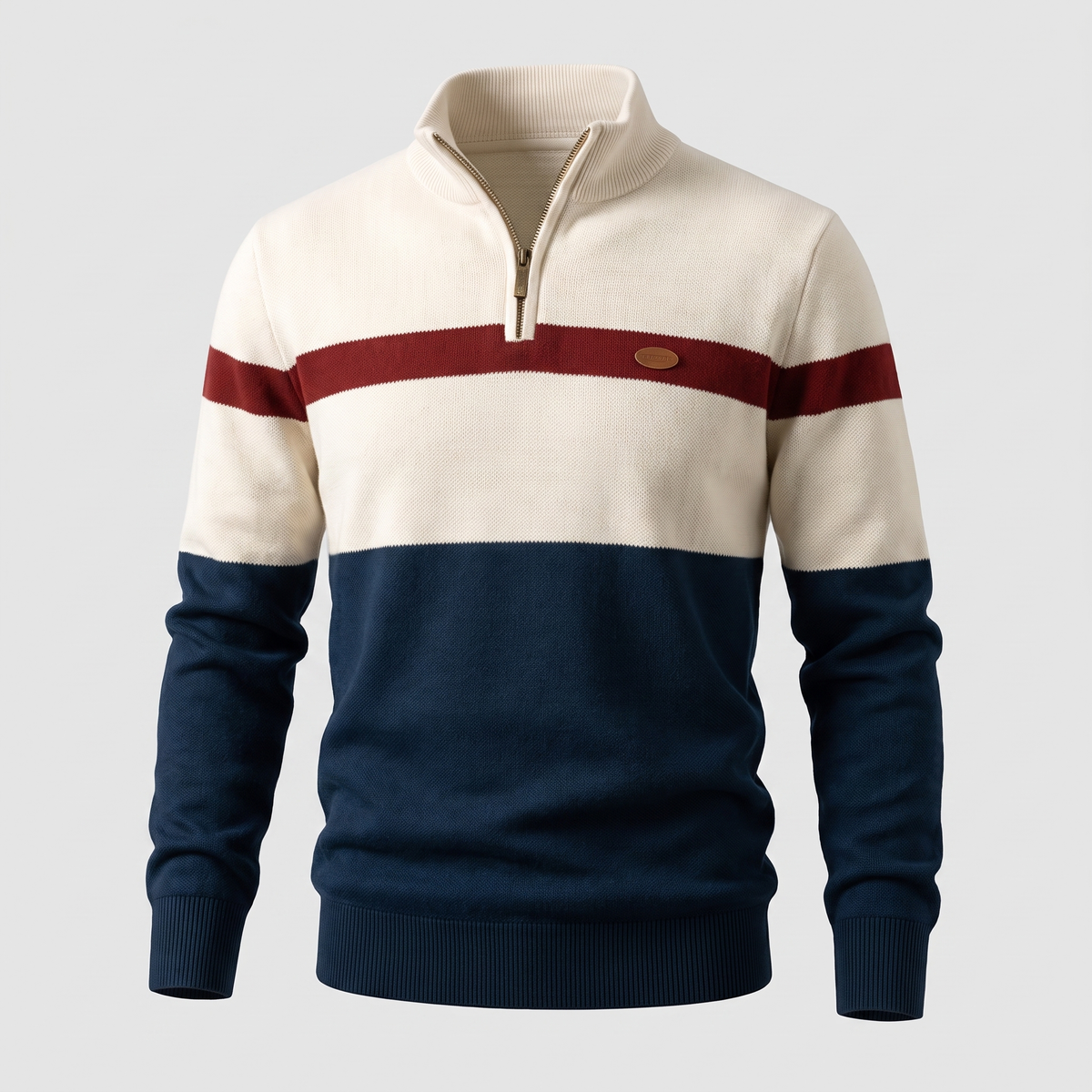 Men's Heritage Quarter-Zip Striped Knit Sweater