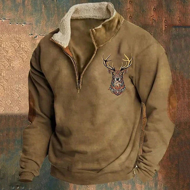 Men's Quarter Zip Fleece Pullover Sweater