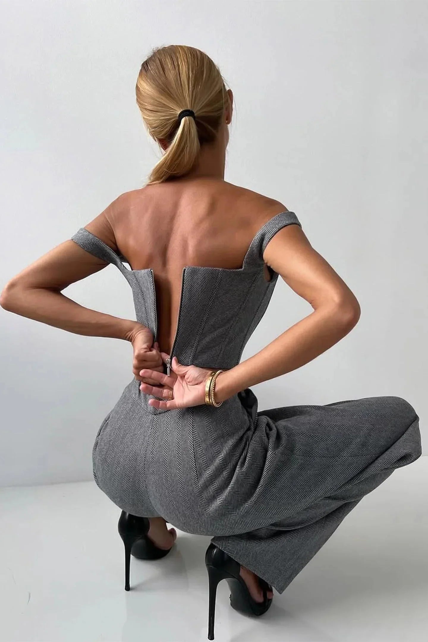 Women’s Elegant Blazer and Jumpsuit Set Formal Outfit