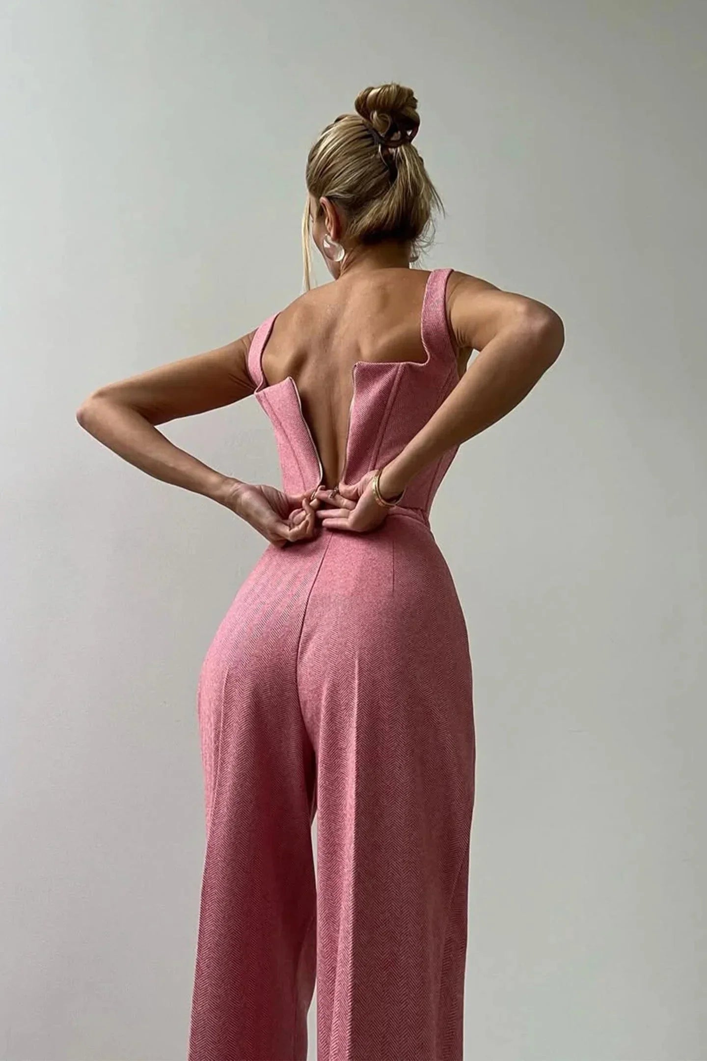 Women’s Elegant Blazer and Jumpsuit Set Formal Outfit