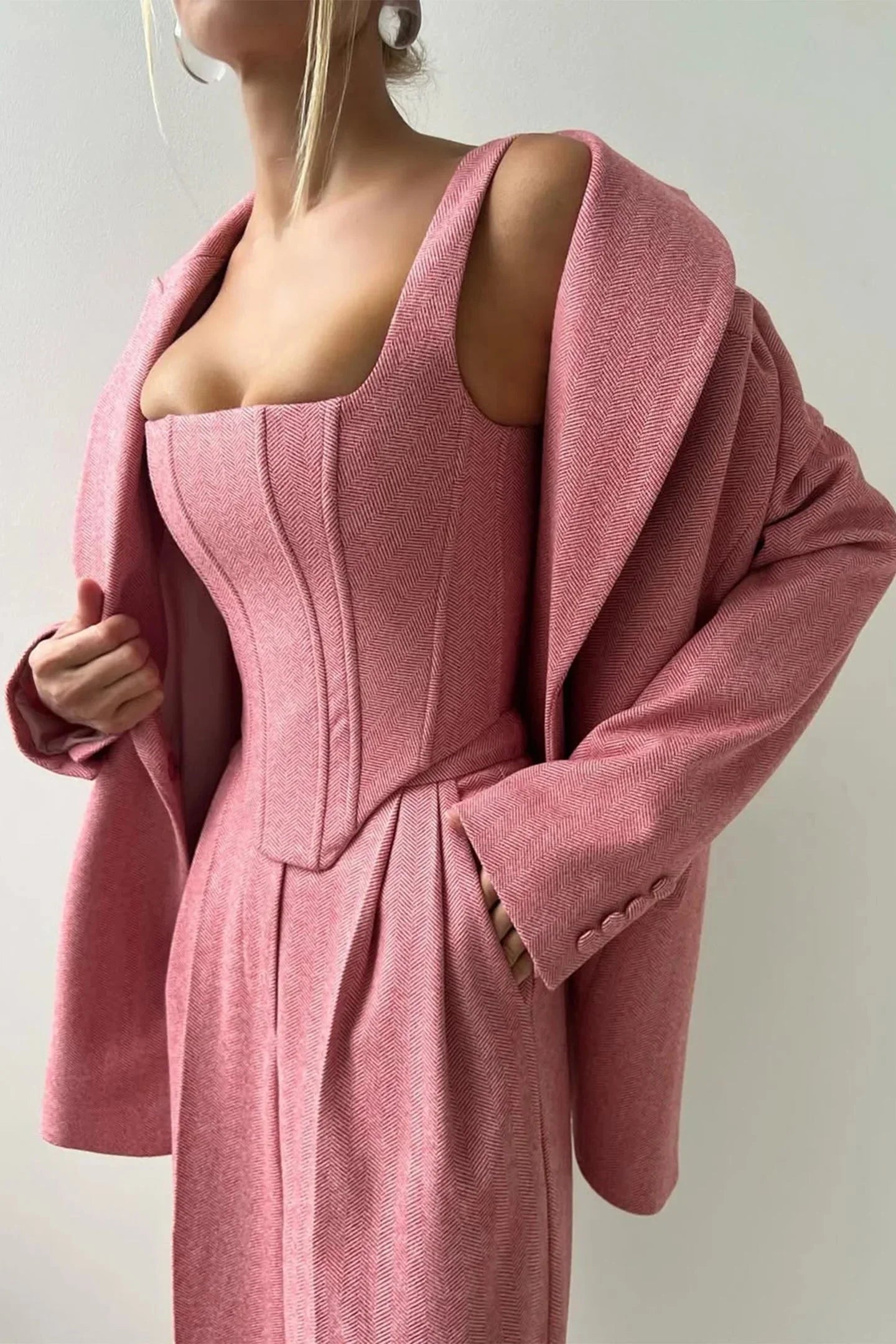 Women’s Elegant Blazer and Jumpsuit Set Formal Outfit