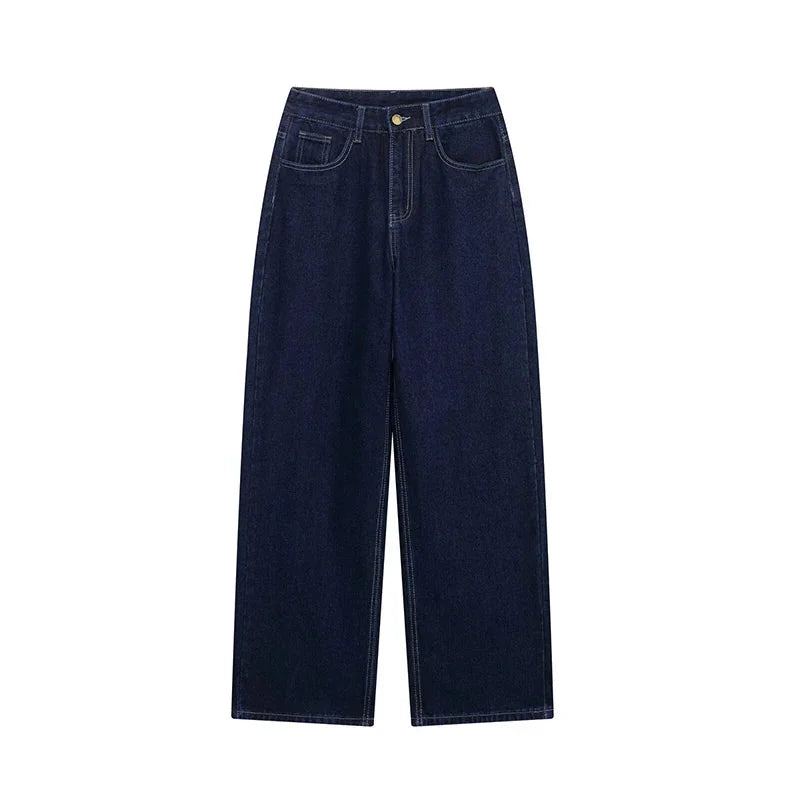 Women’s Denim Jacket and Wide Leg Jeans Two-Piece Set