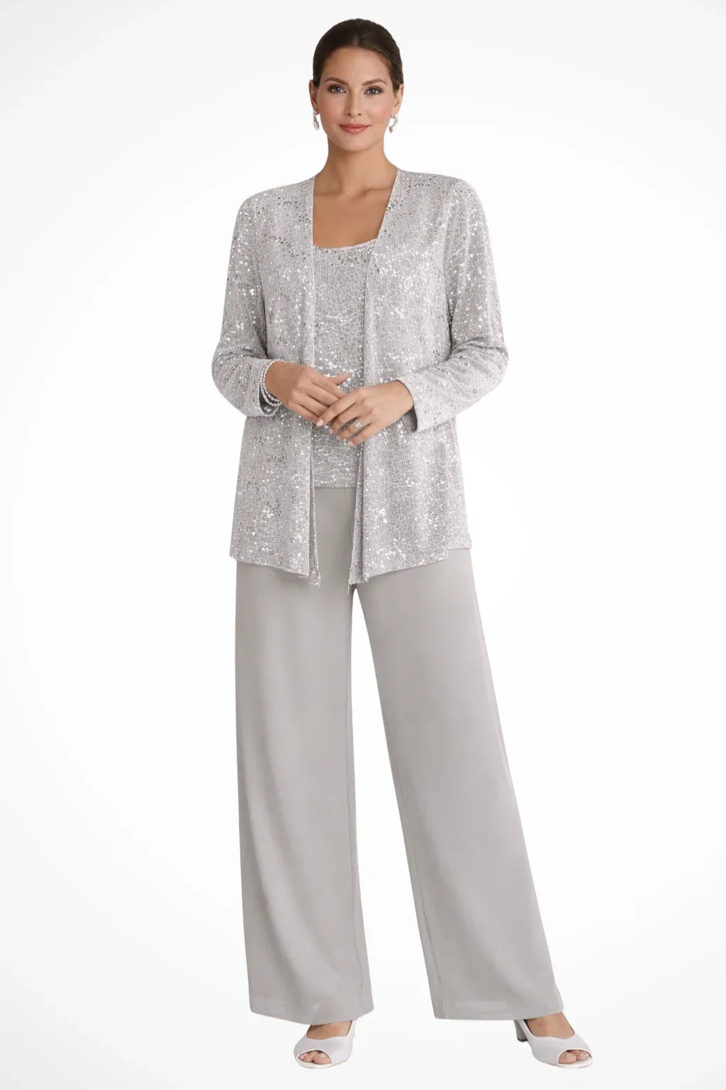 Women's Sequin Lace Three Piece Wedding Suit