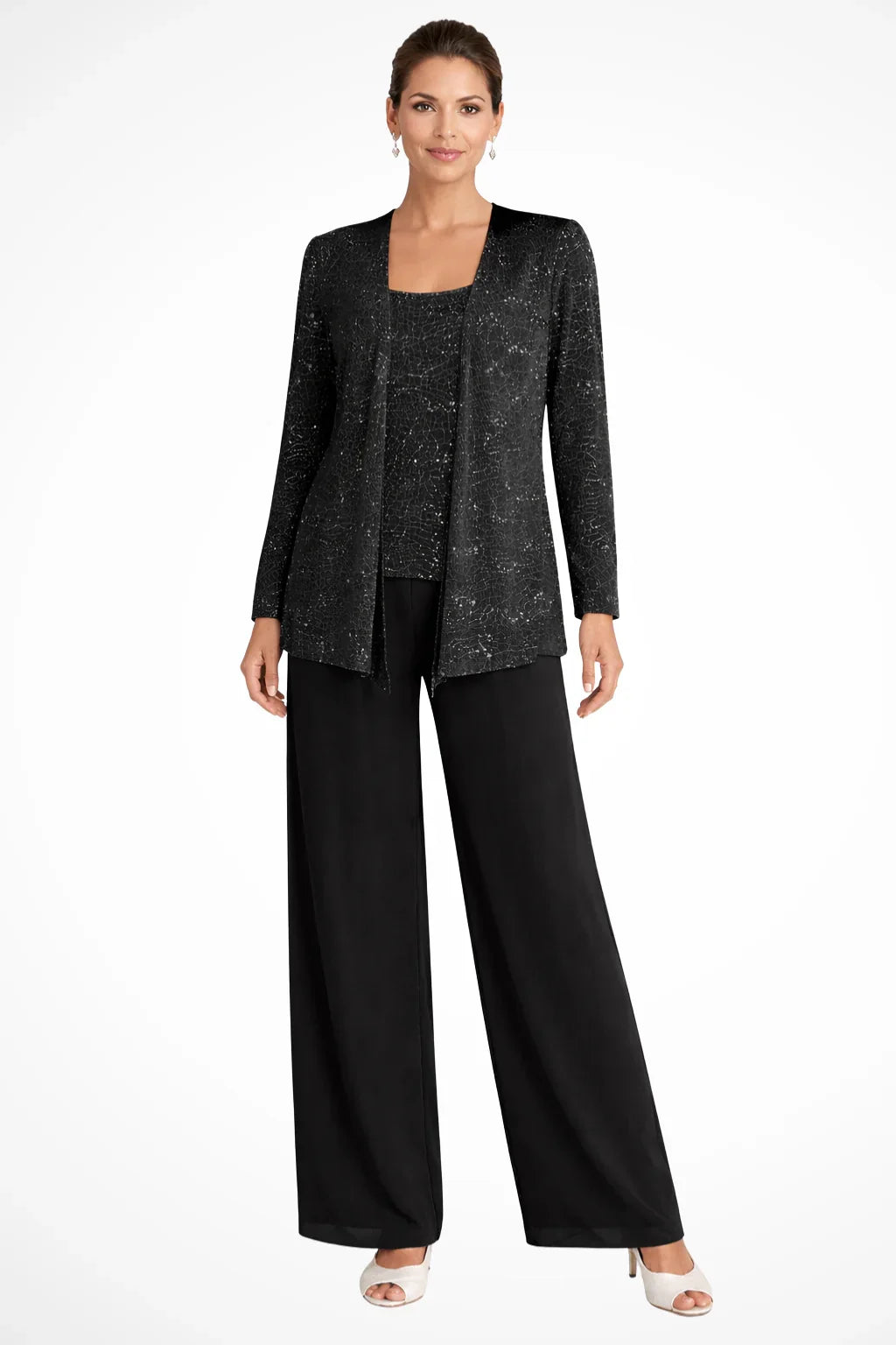 Women's Sequin Lace Three Piece Wedding Suit