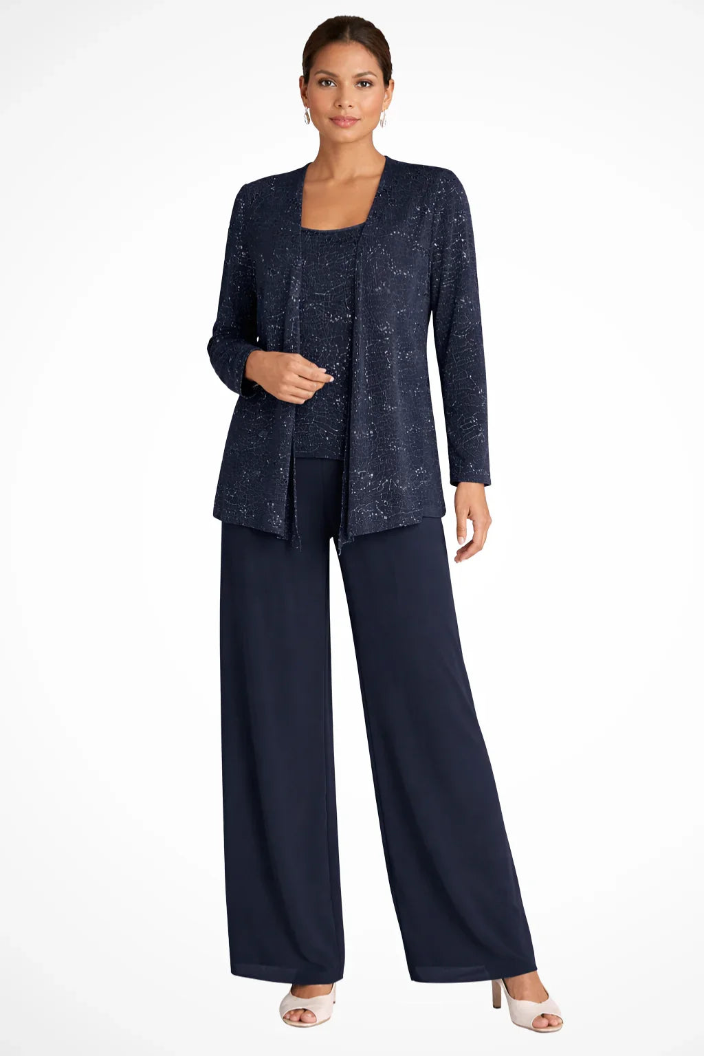 Women's Sequin Lace Three Piece Wedding Suit