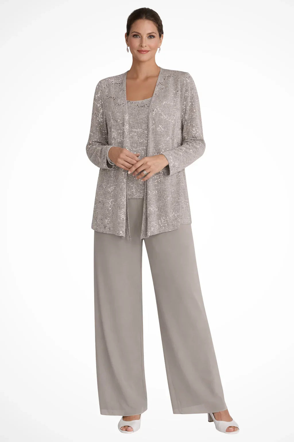 Women's Sequin Lace Three Piece Wedding Suit